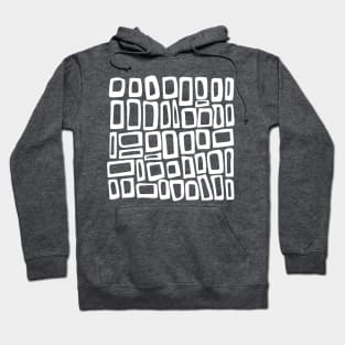 Groovy Monochrome Black and White Organic Rectangle Design Hoodie